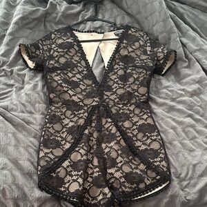 Elegant Black Lace Romper